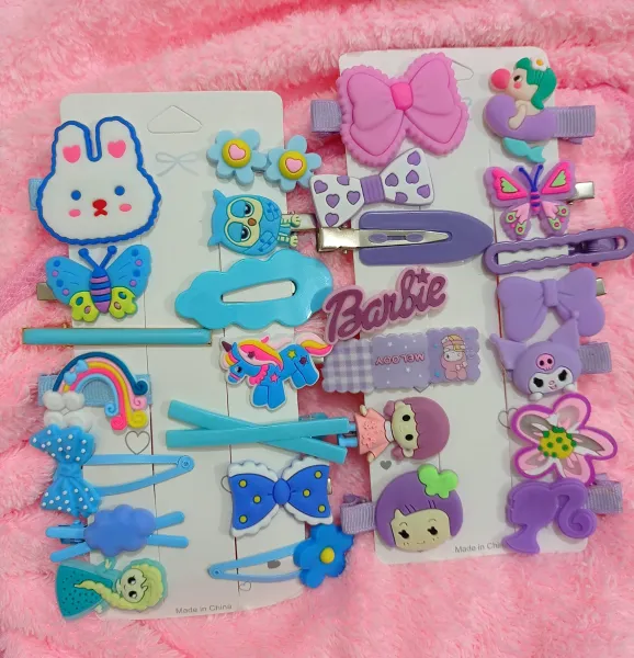 Kids Cartoon Decor Hair Clip Set (1 pata)